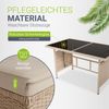 Juskys Polyrattan Lounge Manacor creme – Gartenlounge mit Sofa, Tisch, 2 Hocker & Kissen – Gartenmöbel Set bis 8 Personen – Sitzbezüge in Sand Bild 3
