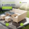 Juskys Polyrattan Lounge Manacor creme – Gartenlounge mit Sofa, Tisch, 2 Hocker & Kissen – Gartenmöbel Set bis 8 Personen – Sitzbezüge in Sand Bild 2