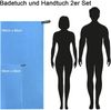 Mikrofaser Handtuch Set Badetuch Groß Klein 160x80cm 80x40cm Blau Bild 4