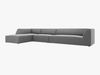 Micadoni Ecksofa Ruby 5-Sitzer Links Samt Salvador Grau Bild 2