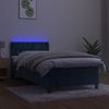 vidaXL Polsterbett mit Matratze & LED Dunkelblau 90x200 cm Samt, Härtegrad: H2 [3134565] Bild 4