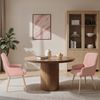 HOMAVO 4er Set 'YZ3' Esszimmerstuhl mit Armlehnen, Kunstleder pink, 57 x 62 x 87 cm Bild 2