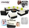 tectake Loungeset Rattan Sitzgruppe mit Aluminiumgestell, für 9 bis 11 Personen, (Gartenlounge-set Las Vegas, 12-tlg, geeignet für Outdoor in Schwarz), wetterfest und UV-beständig, Dicke der Polster 10 cm Bild 3