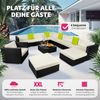 tectake Loungeset Rattan Sitzgruppe mit Aluminiumgestell, für 9 bis 11 Personen, (Gartenlounge-set Las Vegas, 12-tlg, geeignet für Outdoor in Schwarz), wetterfest und UV-beständig, Dicke der Polster 10 cm Bild 4
