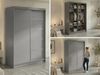 Moderner Schwebetürenschrank MACEDONIA, Kleiderschrank in Grau Color, Breite 150 cm, minimalistisches Design, Inkl. Innenausstattung Bild 2