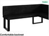 MEBLINI Eckbank für Esszimmer mit ausziehbarem Tisch - Küchenbank - Essecke - Sitzecke Küche - PETER - U-Beine 128x168x87cm Rechts - Graphit Samt/M Weiß Matt Bild 5