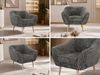 Polstersessel PIRS 1 skandinavischer Design 1-Sitzer, Sessel mit Wellenfederung, Buche Füße, Einzelsessel, Hoher Sitzkomfort - Grau Cord Bild 2