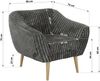 Polstersessel PIRS 1 skandinavischer Design 1-Sitzer, Sessel mit Wellenfederung, Buche Füße, Einzelsessel, Hoher Sitzkomfort - Grau Cord Bild 5