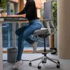 hjh OFFICE Arbeitsstuhl Arbeitshocker HALIFAX WORK Stoff/Netzstoff Grau Bild 2