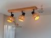 Deckenstrahler TAVAR 3-flammig Holz mit Rattan Korbgeflecht, Breite 50cm Bild 3