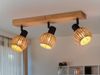 Deckenstrahler TAVAR 3-flammig Holz mit Rattan Korbgeflecht, Breite 50cm Bild 1