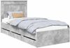 vidaXL Bettrahmen mit Kopfteil Beton Grau 90 x 190 cm Ingenieurs Holz 3410206 Bild 2