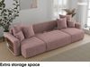 MEBLINI Schlafcouch mit Bettkasten - 312x142x73cm - Altrosa Cordstoff - SOLARIS - Ecksofa mit Schlaffunktion - Sofa mit Relaxfunktion und Kopfstützen - Couch U-Form - Eckcouch - Wohnlandschaft Bild 4