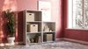 furni24 Breites Bücherregal mit 3 Fächern, Holzregal, Würfelregal, Aufbewahrungsregal, weiß, 60 x 31 x 115h Bild 4