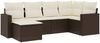 vidaXL 6-tlg. Garten-Sofagarnitur mit Kissen Braun Poly Rattan 3251600 Bild 2