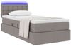 vidaXL Bett mit Stauraum und LED mit Matratze Taupe 90 x 200 cm Stoff 3371247 Bild 3