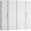 Forte KALIXTUS Kleiderschrank 200, moderner Dreh-/Schwebetürenschrank, 4-türig, Einlegeböden, Kleiderstangen, Holzwerkstoff, Weiß, 200,1 cm breit x 190,5 cm hoch x 61,2 cm tief Bild 3