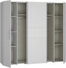 Forte KALIXTUS Kleiderschrank 200, moderner Dreh-/Schwebetürenschrank, 4-türig, Einlegeböden, Kleiderstangen, Holzwerkstoff, Weiß, 200,1 cm breit x 190,5 cm hoch x 61,2 cm tief Bild 5