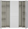 Forte KALIXTUS Kleiderschrank 200, moderner Dreh-/Schwebetürenschrank, 4-türig, Einlegeböden, Kleiderstangen, Holzwerkstoff, Weiß, 200,1 cm breit x 190,5 cm hoch x 61,2 cm tief Bild 4