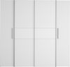 Forte KALIXTUS Kleiderschrank 200, moderner Dreh-/Schwebetürenschrank, 4-türig, Einlegeböden, Kleiderstangen, Holzwerkstoff, Weiß, 200,1 cm breit x 190,5 cm hoch x 61,2 cm tief Bild 2
