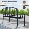 Metall Gartenbank für 2 Sitzer mit Rückenlehne & Armlehne Wetterfeste Sitzbank Metallbank Bild 3