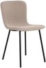 2er Set - Retro-Design Stuhl HANNA beige Bouclé-Stoff schwarze Beine Bild 4