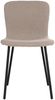 2er Set - Retro-Design Stuhl HANNA beige Bouclé-Stoff schwarze Beine Bild 3