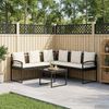 vidaXL Gartensofa-set 2 pcs Schwarz und Creme Poly Rattan Stahl 42026820 Bild 3