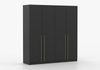 imoebel24 Drehtürenschrank ROSA 4D 200 cm - Schwarz / Gold Bild 5