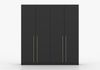 imoebel24 Drehtürenschrank ROSA 4D 200 cm - Schwarz / Gold Bild 2