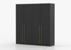 imoebel24 Drehtürenschrank ROSA 4D 200 cm - Schwarz / Gold Bild 3