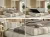 Boxspringbett NUBEA mit 2x Bettkasten & Multipocket-Kern, inkl. Topper T25, Doppelbett mit Stauraum, 180 x 200 cm, massives Ehebett - H4 - Beige Velvet Bild 2