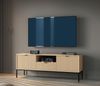 Bettso 'Nova' RTV-Schrank mit 2 Türen und Schublade, geriffelte Fronten, Holzwerkstoff Vicenza Eiche 83 x 39 x 154 cm Bild 3