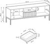 Bettso 'Nova' RTV-Schrank mit 2 Türen und Schublade, geriffelte Fronten, Holzwerkstoff Vicenza Eiche 83 x 39 x 154 cm Bild 5