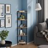 Eckregal Bivio Goldkraft Eiche/Anthrazit 29 x 133 cm mit 5 Ablagefächern Vicco Bild 3