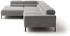 KAWOLA Sofa DELIA Ecksofa XL Cord steingrau Recamiere links 74 x 219 x 312 cm Bild 5