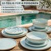 SÄNGER Steingut Geschirrset Paros, Tafelservice 12 teilig für 4 Personen Bild 2