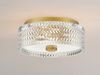 Retro LED Deckenleuchte Messing mit Chevron Glas Lampenschirm Ø 30,5cm Bild 3