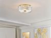 Retro LED Deckenleuchte Messing mit Chevron Glas Lampenschirm Ø 30,5cm Bild 5