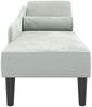 vidaXL Chaiselongue mit Kissen Hellgrau Samt Bild 4