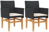 vidaXL Gartenstühle mit Kissen 2 Stk. Schwarz Poly Rattan Massivholz 368714 Bild 2