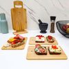 6er Set Frühstücksbrettchen mit Ständer B-Ware - 22x15 Holzbrettchen Brotbretter Bild 2