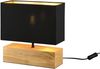 Tischleuchte WOODY Holzfuß Stoffschirm Schwarz/Gold, Höhe 30cm Bild 2