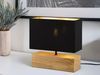 Tischleuchte WOODY Holzfuß Stoffschirm Schwarz/Gold, Höhe 30cm Bild 5