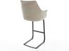 Barstuhl Alja-Flex Webstoff Soft Beige Freischwinger Flach Metall Schwarz Taschenfederkern Bild 5