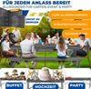 KESSER® Bierzeltgarnitur 3-teilig Set Tisch & 2x Bank | Buffettisch für drinnen & draußen Gartengarnitur klappbar 183x76x74cm Kunststoff Klapptisch Gartentisch inkl. Abdeckung & Tragegriffe Anthrazit, Glatt Bild 3