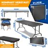 KESSER® Bierzeltgarnitur 3-teilig Set Tisch & 2x Bank | Buffettisch für drinnen & draußen Gartengarnitur klappbar 183x76x74cm Kunststoff Klapptisch Gartentisch inkl. Abdeckung & Tragegriffe Anthrazit, Glatt Bild 2