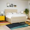 vidaXL Boxspringbett mit Matratze Creme 180x200 cm Stoff 3292154 Bild 3
