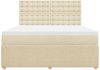 vidaXL Boxspringbett mit Matratze Creme 180x200 cm Stoff 3292154 Bild 4