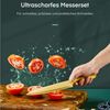 D.Perlla Messer-Set 16-teiliges Küchenmesserset aus Edelstahl (Set, 16-tlg), mit antihaftbeschichteter Klinge, golden Bild 3